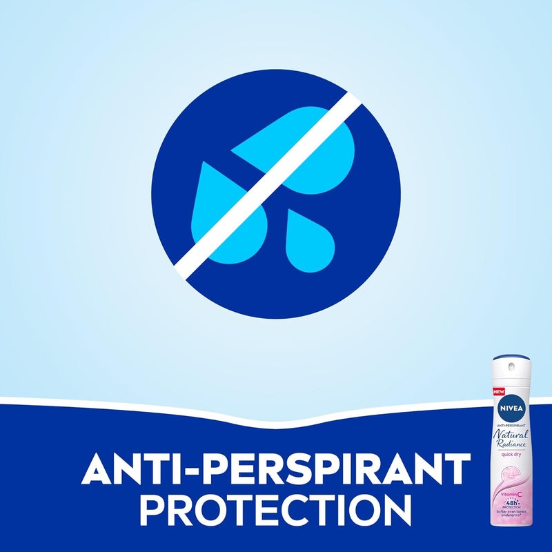 NIVEA Antiperspirant Spray for Women, 72h Protection, Natural Radiance 150mlX3 - Image 3